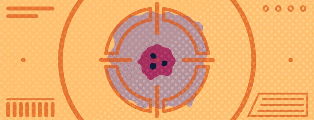 A cancer cell in crosshairs